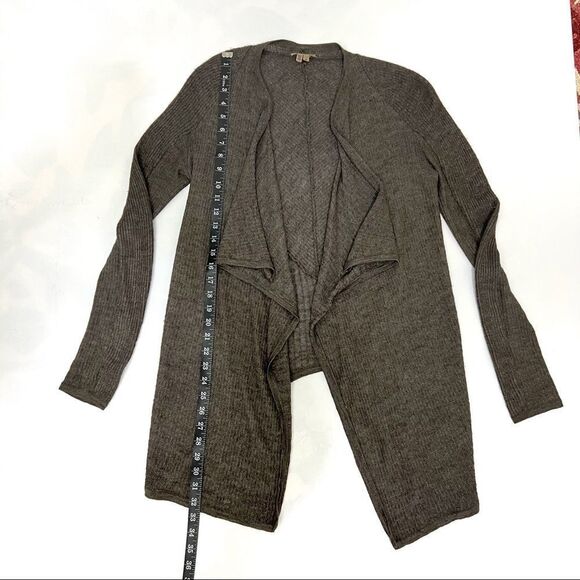 HELMUT LANG Medium Alpaca Silk Blend Gray Taupe Open Cardigan - Picture 8 of 12